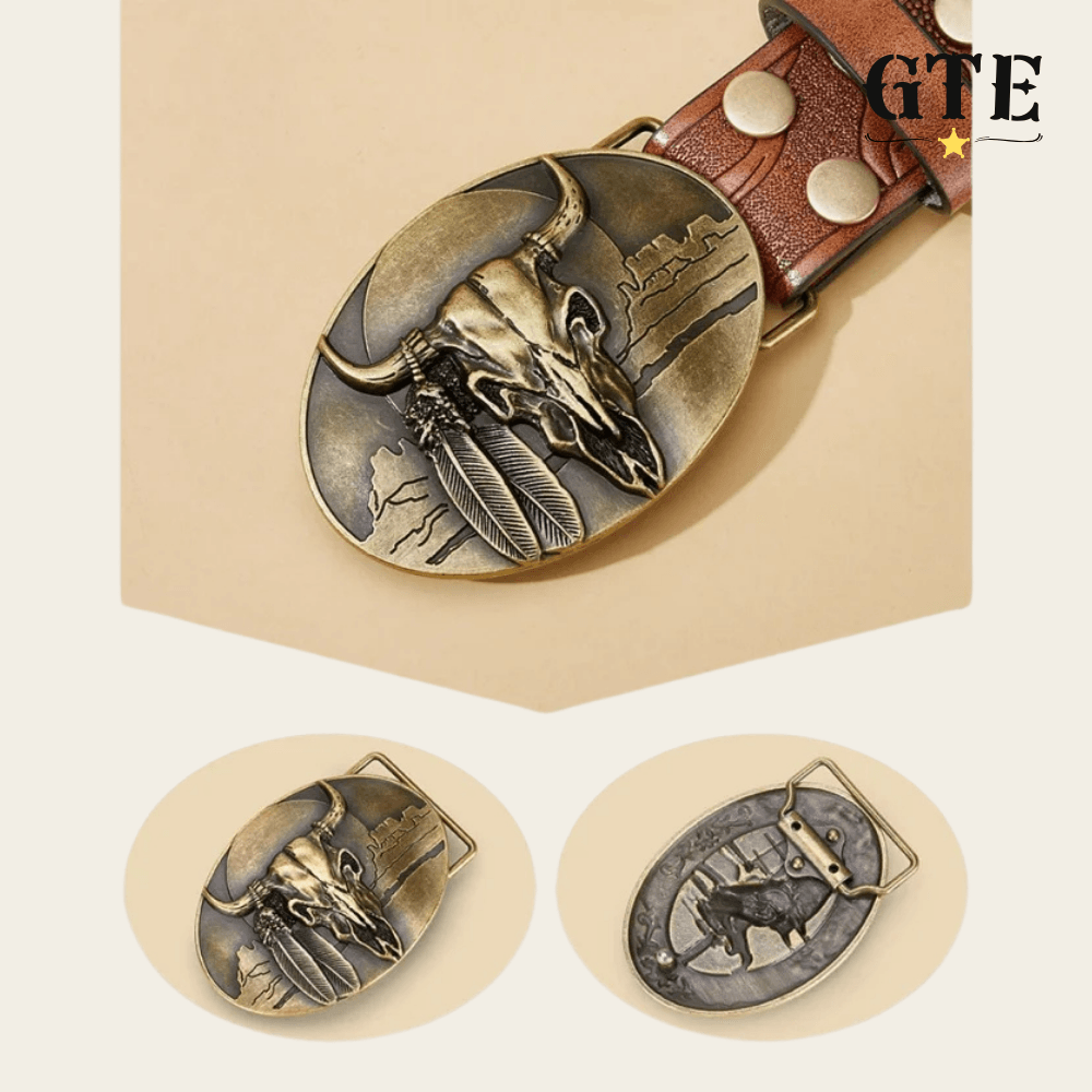 Cinto de couro PU Western Cowboy
