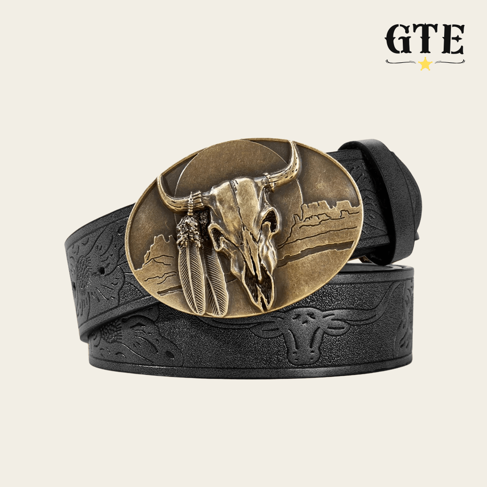 Cinto de couro PU Western Cowboy