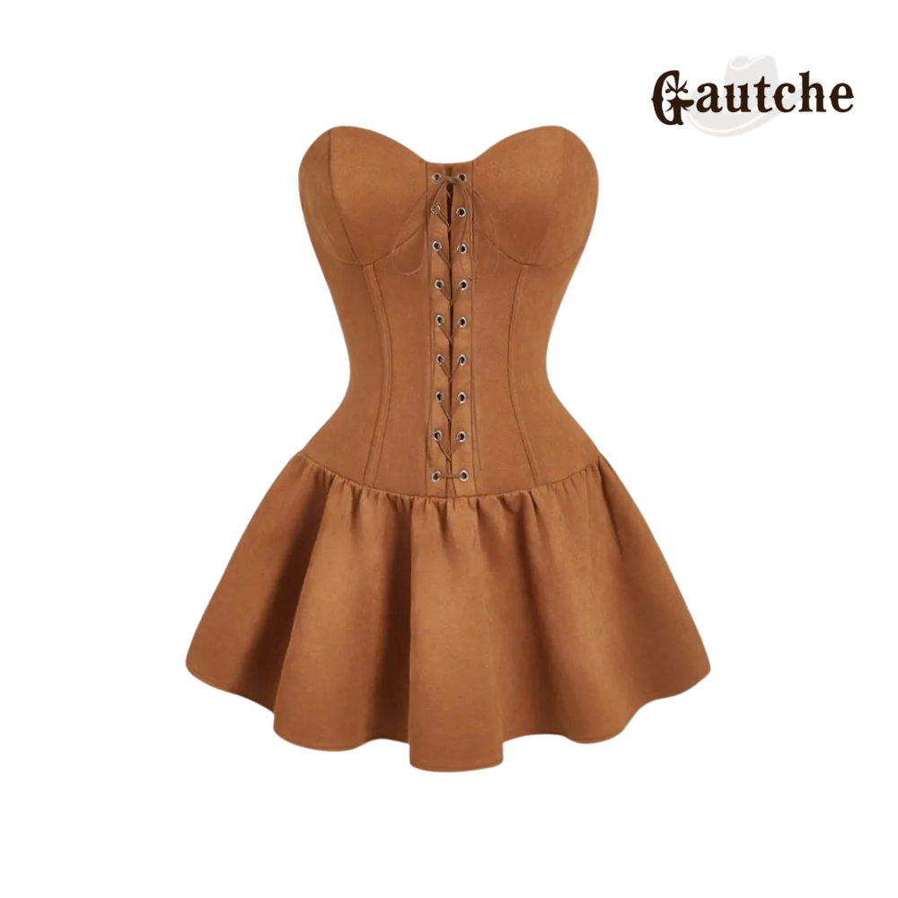 Vestido Corset - Camurça