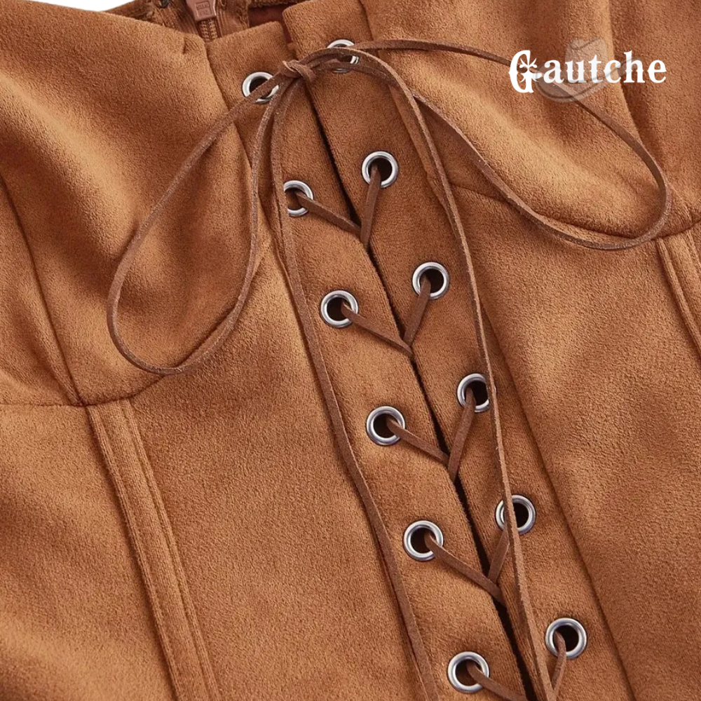 Vestido Corset - Camurça