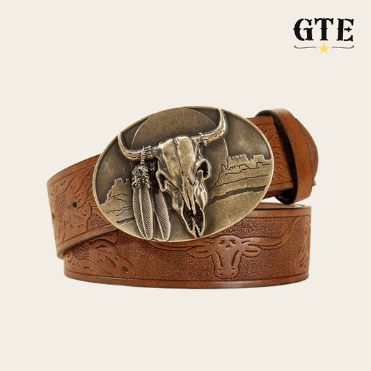 Cinto de couro PU Western Cowboy