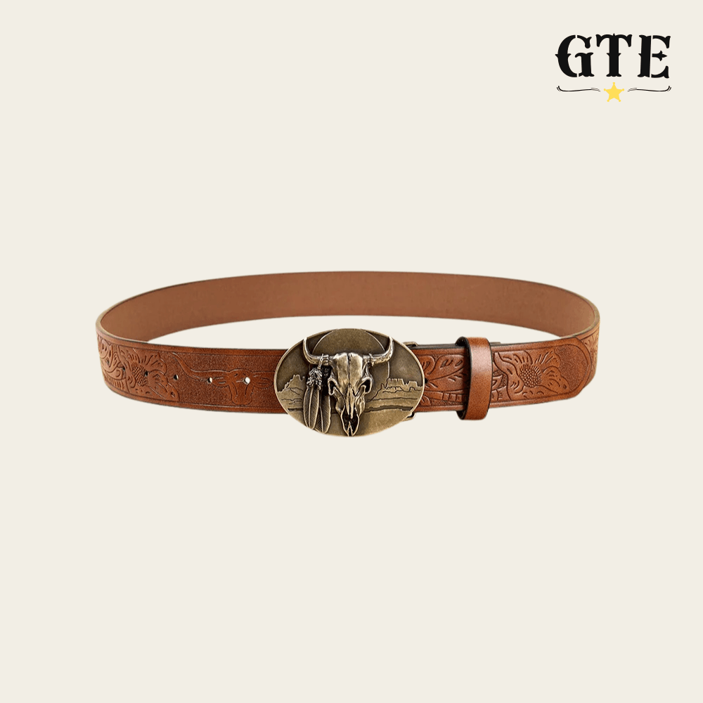 Cinto de couro PU Western Cowboy