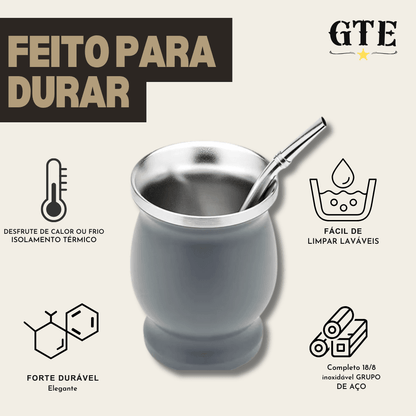 Copo de Erva Mate em Aço Inoxidável 304