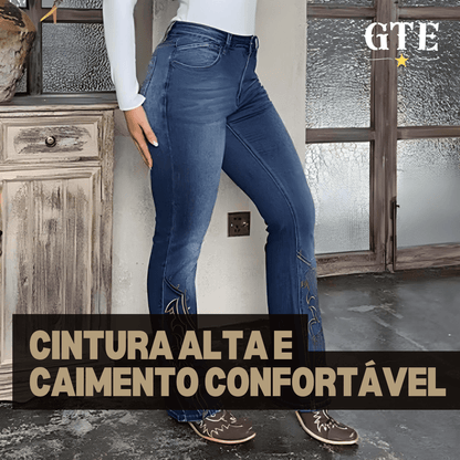 Calça Jeans Elastica Country Feminina
