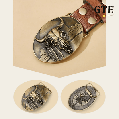 Cinto de couro PU Western Cowboy