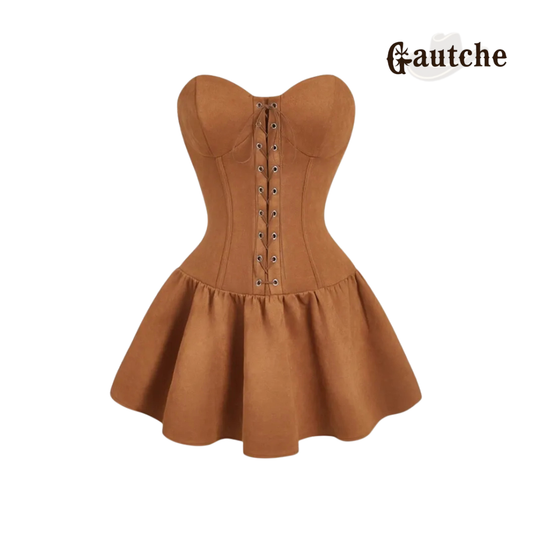 Vestido Corset - Camurça